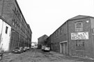 View: s25218 Ball Street looking towards Ball Street Bridge and Neepsend Lane with Alfred Beckett and Sons Ltd., Brooklyn Works, steel, saw and file works (right) and former James Dixon and Sons, Cornish Place Works (left)