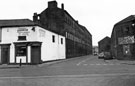 Sheffield Paints Ltd. (formerly Ball Inn), No. 84 Green Lane looking towards Ball Street, with Alfred Beckett and Sons Ltd., Brooklyn Works, steel, saw and file works (right) and former James Dixon and Sons, Cornish Place Works (left)