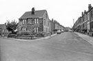 Terraced housing, Cravens Road from Surrey Road showing No. 93 Surrey Road (left) and No. 106, Cravens Road with  York Road extreme left