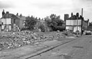 Awaiting demolition Nos. 7; 9; 11 etc., Flaxby Road from Shirland Lane, Darnall with housing on Bilton Road extreme left