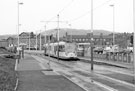 Hoyle Street looking towards the junction with Shalesmoor showing the Supertram No. 09 bound for Meadowhall at Shalesmoor Supertram Stop