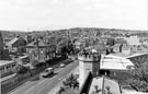 View: s25719 Elevated view of Langsett Road and Hillsborough from Hillsborough Barracks with the presbytery of the Church of the Sacred Heart left foreground