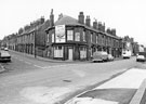 Nos. 112 corner shop; 110 - 94 Hill Street and Nos. 67; 65, etc, Thorp Road (left) looking towards the junction of Harwood Street (right) and Cherry Street Nos. 112 corner shop; 110 - 94 Hill Street and Nos. 67; 65, etc, Thorp Road (left) looking towards the junction of Harwood Street (right) and Cherry Street