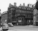Grand Hotel, Leopold Street and the junction with Orchard Lane during demolition in progress with former Marshall and Snelgrove, fashion specialists left
