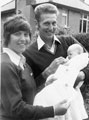 Sheila Sherwood nee Parkin, Long Jump Olympic Silver Medalist Mexico 1968; John Sherwood 400m hurdles Bronze Medalist Mexico 1968 and baby David  with their letters informing them of their M.B.E.'s 