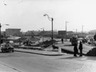 Road works at Bawtry Road during the construction of Tinsley Viaduct, M1 Motorway 