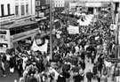 Protesters in Haymarket against Salman Rushdies' novel The Satanic Verses Protesters in Haymarket against Salman Rushdies' novel The Satanic Verses