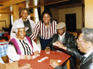 Game of dominos at the launch of the third phase of an appeal to complete a Day Care Service for the Elderly and Disabled People, African Caribbean Enterprise Centre, Wicker 
