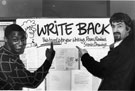 View: s26535 Boxer, Herol Bomber Graham (left) at the launch of 'Write Back', Central Library, Surrey Street