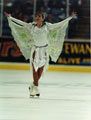 Carla Wood, Sheffield ice skater, probably an exhibition performance during a Sheffield Steelers ice hockey match 