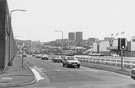 Rutland Road looking towards the railway bridge with Pye Bank Flatsn in the background Rutland Road looking towards the railway bridge with Pye Bank Flatsn in the background
