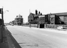 View: s26655 St. Wilfreds R.C. Church, Queens Road looking towards the junction with Shoreham Street/ Bramall Lane  and No. 528, The Earl of Arundel and Surrey public house