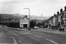No. 114, (left), Richards Road at the junction of Spencer Road (left) and, Heeley looking towards Royal Hallamshire Hospital and University of Sheffield Arts Tower on the skyline