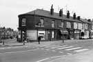 Nos. 287, grocer and off licence; 291; 293,, A. Fairbrother, baker; 295, Fredk C. Cross, newsagent; 297, Bond and Nuttall, plasterers and 307, Shoreham Street from the junction with Charlotte Road