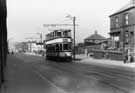 Tram No. 122, Staniforth Road passing No. 567, J.C. Chapman, furniture dealer and the junction of Nightingale Street