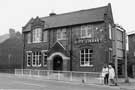 Tinsley Branch Library, Bawtry Road with Mrs. Bullivient and Mrs. Whitaker, cleaning ladies at the Library waiting to cross the road