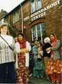 Women protesting about the imposition of creche charges by Sheffield College, Tinsley Roundabout Centre (former Tinsley Branch Library), Bawtry Road 