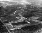 Aerial view of Sheffield and South Yorkshire Navigation Top Locks and Shepcote Lane looking towards Sheffield Road, Tinsley