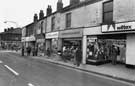 Nos. 35, Wiltex; 33, Applebranch, fruiterers; 31, E. Steel and Sons, bakers and confectioners, etc., Middlewood Road looking towards No. 21 W. Kelsey and Sons, pork butcher at the junction of Taplin Road