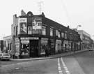 Nos. 86, A. E. Bailey and Sons Ltd., grocers; 84, Keith Laycock, watch repairer; 82, W. Evans, greengrocer etc., Spital Hill from the junction of Hallcar Street Nos. 86, A. E. Bailey and Sons Ltd., grocers; 84, Keith Laycock, watch repairer; 82, W. Evans, greengrocer etc., Spital Hill from the junction of Hallcar Street