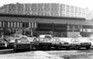 View: s28285 Former George Senior and Sons Ltd., Ponds Forge, Sheaf Street during demolition with  Park Hill Flats in the background