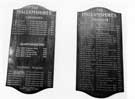 Plaques displaying Officers of The Hallamshires, in the Hall, Endcliffe Hall, Endcliffe Vale Road