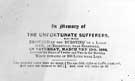 Memorial card for the victims who drowned by the bursting of Dale Dyke Dam, Saturday, 12 March, 1864