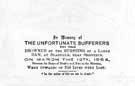 Memorial card for the victims who drowned by the bursting of Dale Dyke Dam, Saturday 12 March 1864