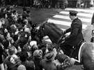 Mounted police controlling the crowds during the royal visit of Queen Elizabeth II and HRH Duke of Edinburgh