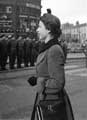 View: s28385 Queen Elizabeth II going to inspect the Guard of Honour outside the Town Hall 