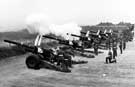21 Gun Salute performed by the Chestnut Troop, Royal Horse Artillery at Shirecliffe College for the Silver Jubilee Visit of Queen Elizabeth II accompanied by HRH Duke of Edinburgh  