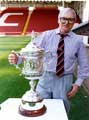 The Steel City Challenge Trophy with Reg Brierley at Bramall Lane