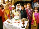 Children in traditional wedding costume at Pye Bank Nursery and Infant School, Andover Street West