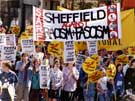 Sheffield Against Racism and Fascism protest march