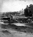 View: t00166 Sheffield Flood. Stereoscopic view No. 21. Remains of Hill Bridge and Freemasons Arms, Walkley Lane, Hillsborough