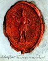 Sealing wax impression of the crest of the Sheffield Grammar School