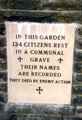 Plaque commemorating the Blitz, 12th and 15th December 1940, City Road Memorial Gardens, City Road Cemetery