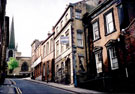 North Church Street looking towards Campo Lane and Cathedral SS Peter and Paul. Wheats Lane, gennel to Paradise Street runs at side of building on right (No 19)
