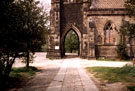 View: t00682 Church of England Mortuary Chapel, in the new portion of General Cemetery, off Cemetery Road. The first stone of the church was laid by Rev. Dr. Sutton, then vicar, May 8th, 1848. The ground consecrated by the Archbishop, June 27th, 1850