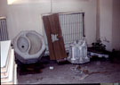 View: t00834 Font, interior of St. Vincent's R.C. Church, Solly Street, after closure