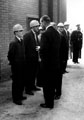 Opening of English Steel Corporation, Tinsley Park Works, Shepcote Lane by HRH Duke of Edinburgh, showing 21 year old Rodney Elsberger of Athelstan Road, newly qualified bar mill electrician being introduced to him