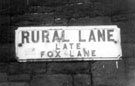 View: t00908 Sign for Rural Lane, formerly Fox Lane