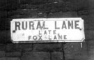 Sign for Rural Lane, formerly Fox Lane