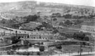 Malin Bridge area, Wisewood Rolling Mills in the centre (with tall chimney) and Wisewood Forge to the rear left. Grogram Wheel and Dam in foreground. Stannington Road, centre including Forge Farm. Loxley Road in background