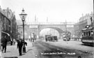 Wicker streetscene showing tram No. 243, Wicker Arches, 1904/5