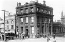 View: t00973 Old General Post Office, Haymarket, from Fitzalan Square with (right) Commercial Street