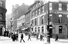King Street from Haymarket, premises on right include Norfolk Hotel, No. 29 Royal Oak, No. 27 Newham and Co., chemists