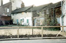 View: t01104 Rear of former cottages, Nos. 101 - 119 London Road, from Hill Street. No. 123 Barrel Inn in background