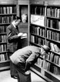 Corner of Lending Library showing shelf display, Hillsborough Branch Library, Middlewood Road, Hillsborough Park. Opened 3rd December, 1929, cost &uacute;1,772. Formerly Hillsborough Hall and built in the 18th century