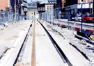 West Street towards the City Centre during the construction of the Supertram